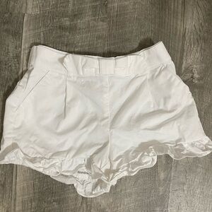 Janie and Jack White Ruffle-Hem Cotton Shorts